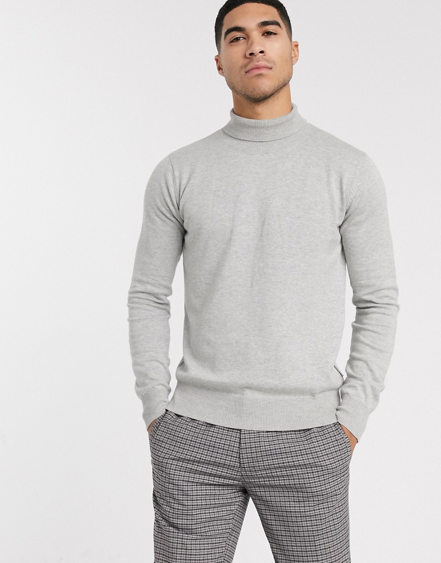 Bench knitted roll neck in grey