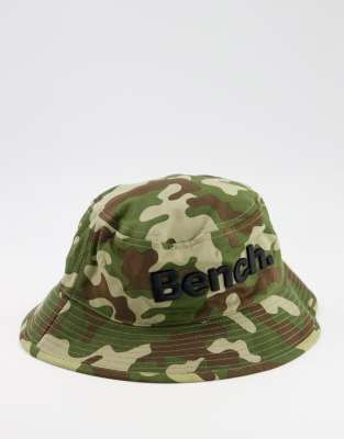 Bench Large Logo Bucket Hat In Camo-green