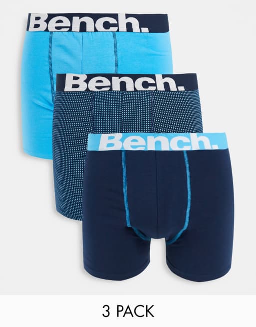 Bench – Laron – Zestaw 3 par bokserek w kolorach niebieskim i granatowym