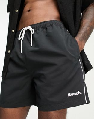 Bench logo detail swim shorts in black