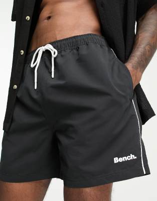 Bench logo detail swim shorts in black | ASOS