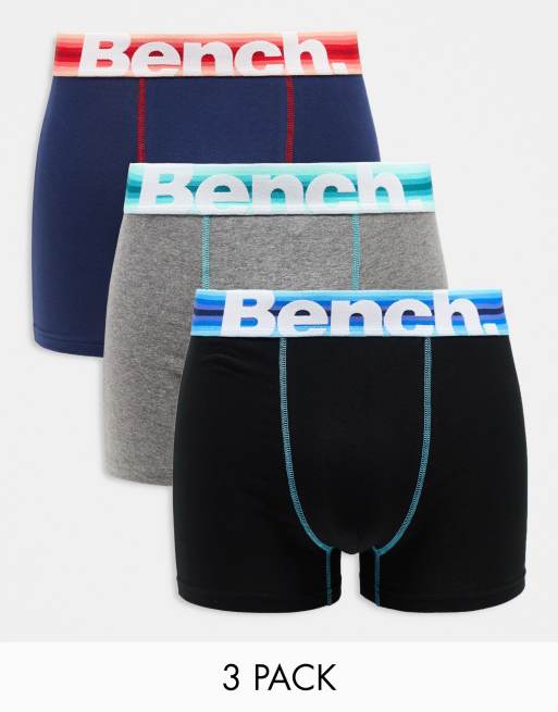 Bench - Mullins - Confezione da 3 boxer aderenti multicolore a righe sfumate