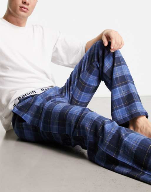Bench - Pantalon confort en flanelle brossée à carreaux - Bleu marine, 4 de 4