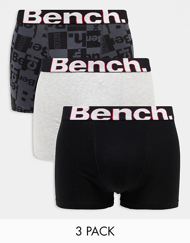 Bench - seeko check waistband 3 pack trunks in multi