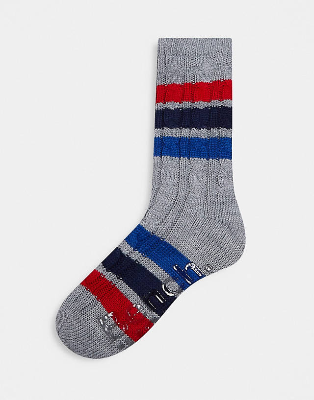 Bench - sherpa lined socks in grey colour block