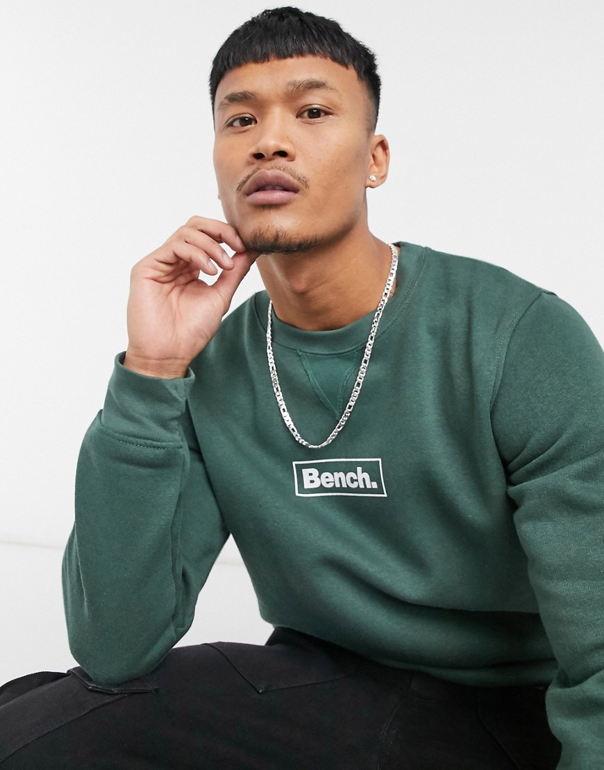 Bench - Sweatshirt met logo in groen, combi-set