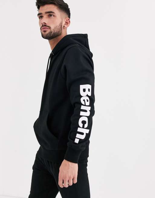 ASOS hoodie with Bench two-piece side in logo relaxed fit in | black