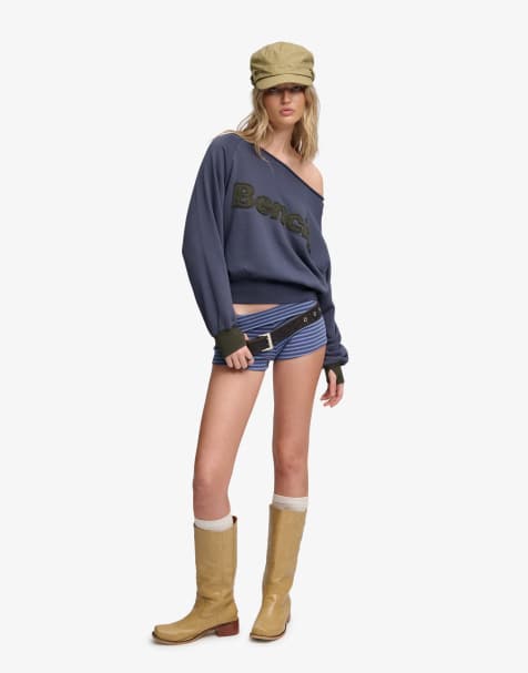 Bench. x Superdry & Co – Bardot – Oversize-Sweatshirt in Marineblau/Ardwick Green - view 1