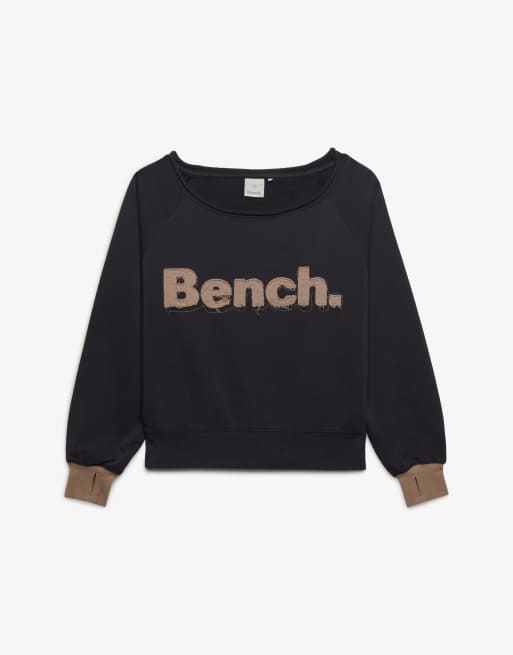 Bench x Superdry & Co Bardot oversized sweatshirt in charcoal/ dune, 5 of 5