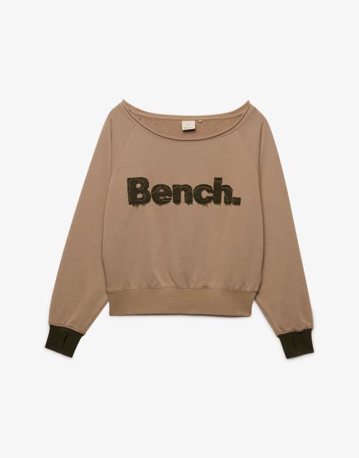 Bench x Superdry & Co Bardot oversized sweatshirt in dune/ ardwick green, 5 of 5