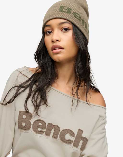 Bench x Superdry & Co Bardot oversized sweatshirt in moonbeam/ chocolate chip, 4 of 5