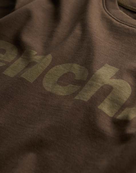 Bench x Superdry & Co Boxy logo t-shirt in chocolate chip/ dune