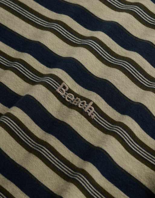 Bench x Superdry & Co Boxy stripe t-shirt in olive green stripe, 5 of 6