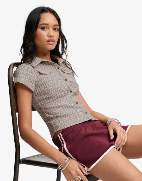 Bench x Superdry & Co - Chemise ajustée à manches courtes et carreaux moody clairs - Vert foncé - view 1