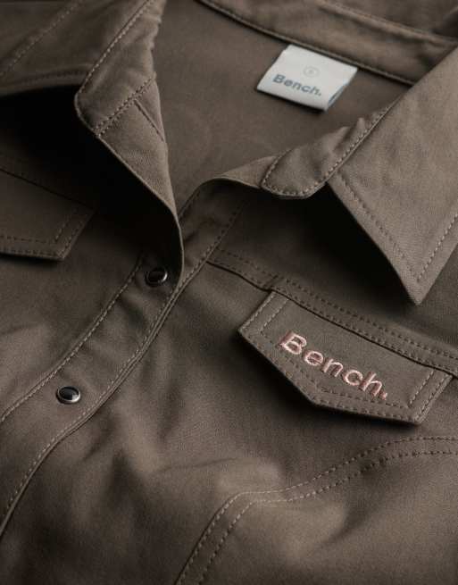 Bench x Superdry & Co - Chemise ajustée stretch à manches courtes - Olive noire/dune, 2 de 6