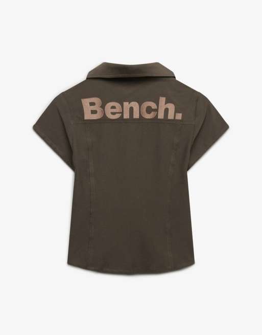 Bench x Superdry & Co - Chemise ajustée stretch à manches courtes - Olive noire/dune, 6 de 6