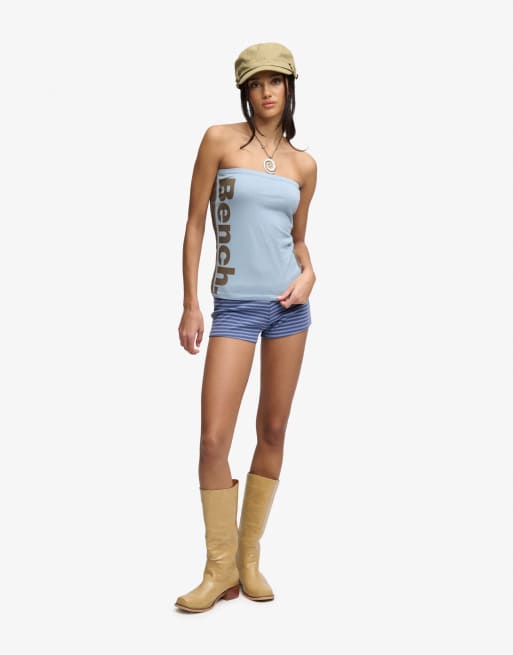 Bench x Superdry & Co Contrast bandeau top in blue fog/ chocolate chip, 4 of 4