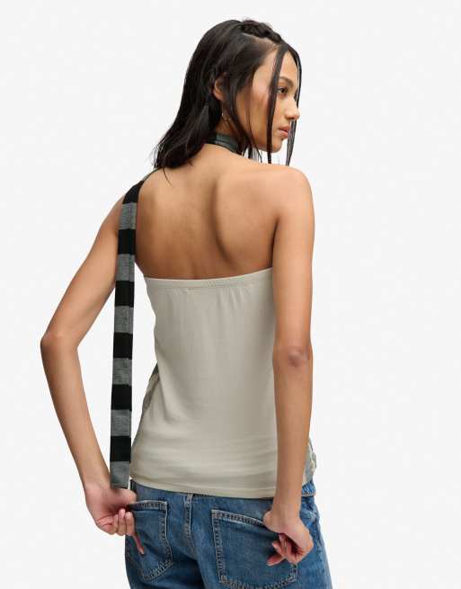 Bench x Superdry & Co Contrast bandeau top in moonbeam/ moonmist, 3 of 4