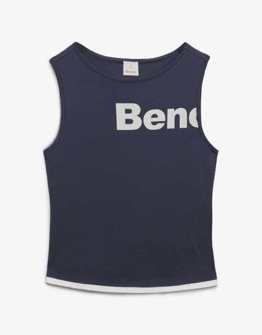 Bench x Superdry & Co - Débardeur ajusté effet superposé - Bleu marine crt et blanc, 2 de 5