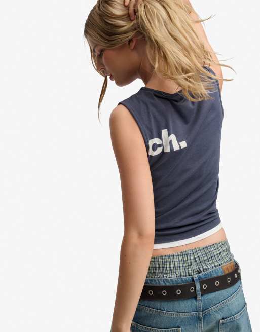 Bench x Superdry & Co - Débardeur ajusté effet superposé - Bleu marine crt et blanc, 3 de 5