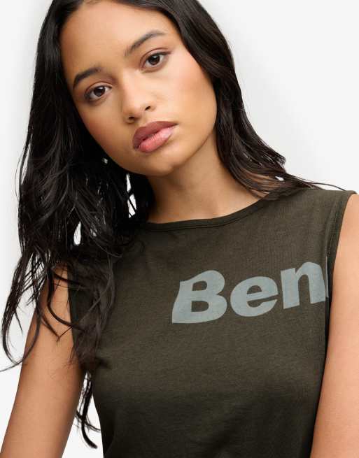 Bench x Superdry & Co - Débardeur ajusté effet superposé - Olive noire/lune brumeuse, 4 de 5