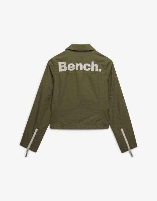 Bench x Superdry & Co Double zip collar ripstop jacket in olive night/ moonbeam, 5 of 5