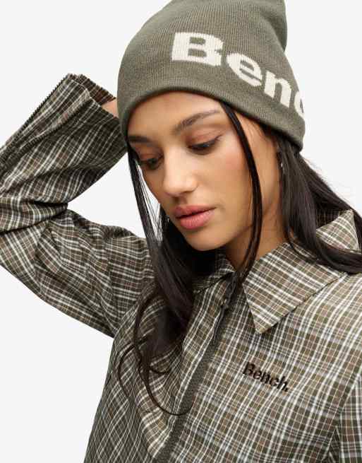 Bench x Superdry & Co Double zip collared check jacket in olive moody check/ black olive, 3 of 6