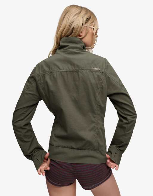 Bench x Superdry & Co Double zip funnel ripstop jacket in black olive/ moonmist, 2 of 6