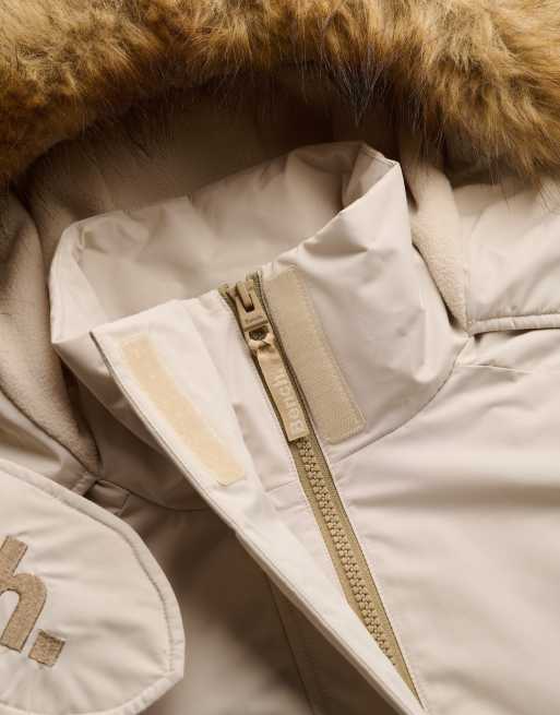 Bench x Superdry & Co Faux fur hooded windcheater jacket in moonbeam/ dune, 5 of 6