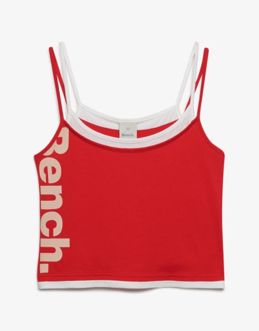 Bench. x Superdry & Co – Figurbetontes Camisole-Trägertop in Scharlachrot und Weiß, 5 von 5