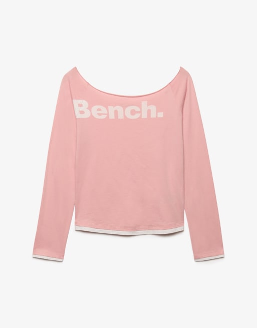 Bench. x Superdry & Co – Figurbetontes, langärmliges, mehrlagiges Oberteil in Bench.-Rosa/Weiß, 2 von 4