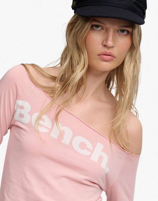 Bench. x Superdry & Co – Figurbetontes, langärmliges, mehrlagiges Oberteil in Bench.-Rosa/Weiß, 4 von 4