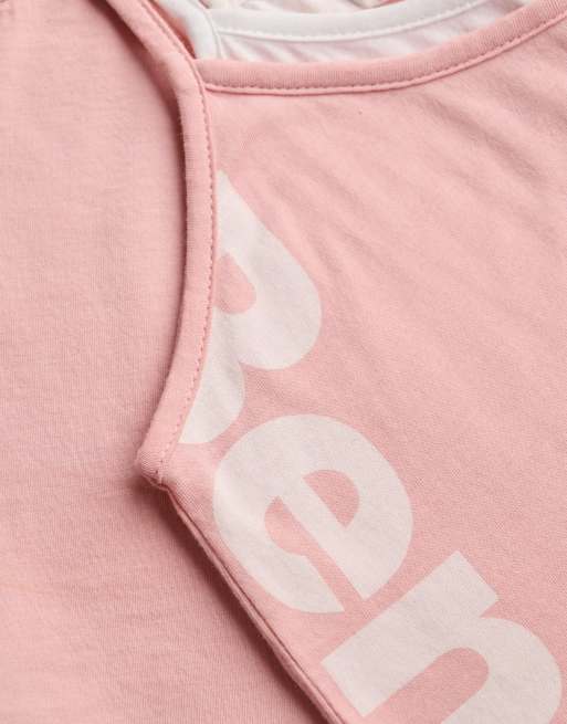 Bench x Superdry & Co Fitted cami layer vest in bench pink/ white, 2 of 5