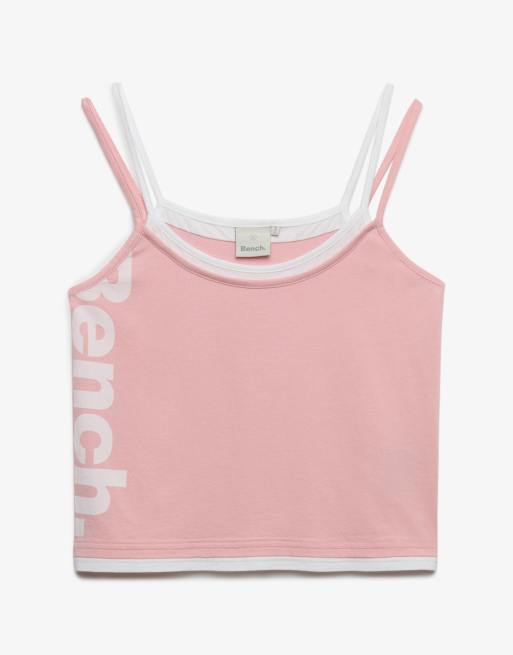 Bench x Superdry & Co Fitted cami layer vest in bench pink/ white, 5 of 5