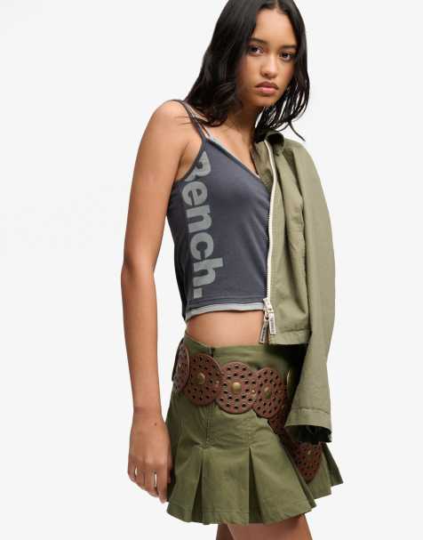 Bench x Superdry & Co Fitted cami layer vest in charcoal/ moonmist - view 1