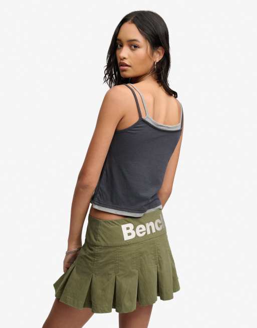 Bench x Superdry & Co Fitted cami layer vest in charcoal/ moonmist, 2 of 5