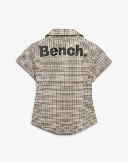 Bench x Superdry & Co Fitted check short sleeve shirt in light moody check/ardwck green, 7 of 7
