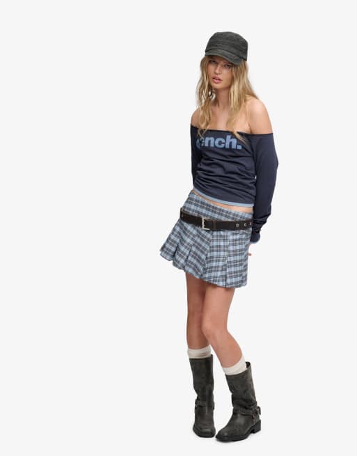Bench x Superdry & Co Fitted long sleeve layer top in crt navy/ blue fog, 4 of 5