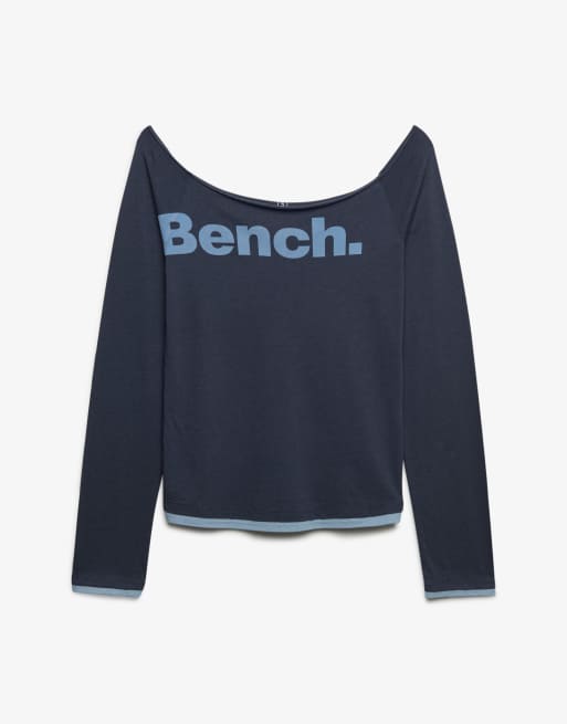 Bench x Superdry & Co Fitted long sleeve layer top in crt navy/ blue fog, 5 of 5