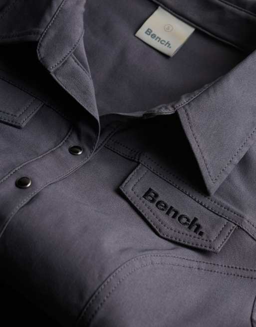 Bench x Superdry & Co Fitted stretch short sleeve shirt in crt navy/ black, 2 of 6