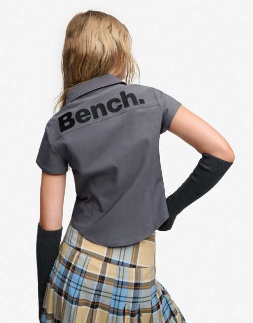 Bench x Superdry & Co Fitted stretch short sleeve shirt in crt navy/ black, 3 of 6
