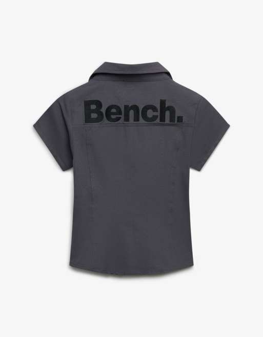 Bench x Superdry & Co Fitted stretch short sleeve shirt in crt navy/ black, 5 of 6