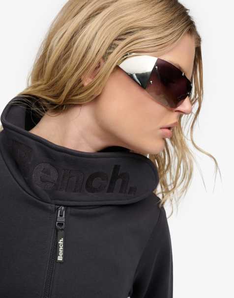 Bench x Superdry & Co Funnel neck embroidered track top in charcoal - view 1