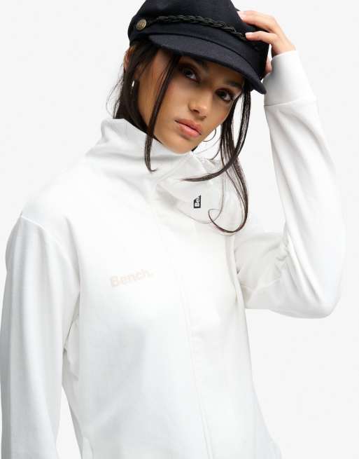 Bench x Superdry & Co Funnel track top in white/ moonbeam, 4 of 4
