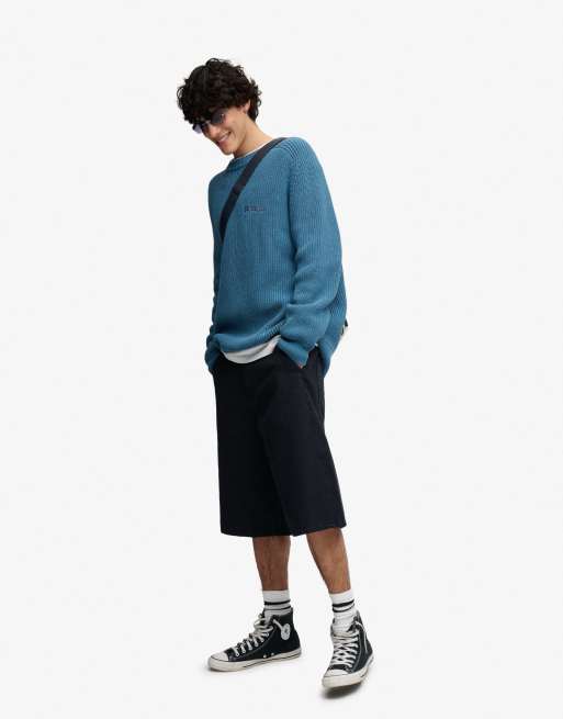 Bench. x Superdry & Co – Gerippter, kastiger Pullover in Constellation Blue, 3 von 6