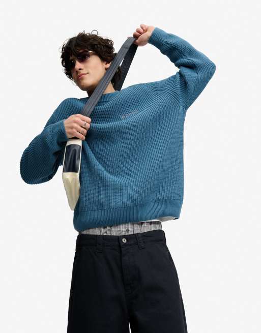 Bench. x Superdry & Co – Gerippter, kastiger Pullover in Constellation Blue, 4 von 6