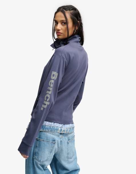 Bench x Superdry & Co - Haut de survêtement à col cheminée - Bleu marine crt/lune brumeuse - view 1