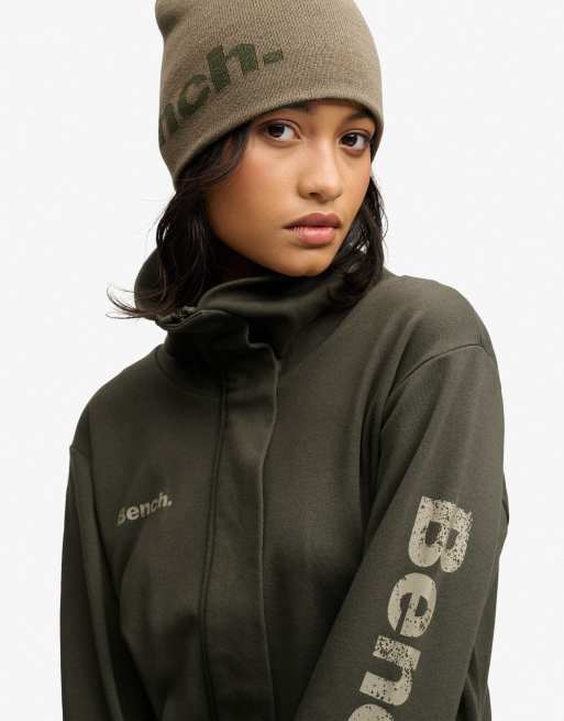 Bench x Superdry & Co - Haut de survêtement à col cheminée - Olive noire/dune, 3 de 4