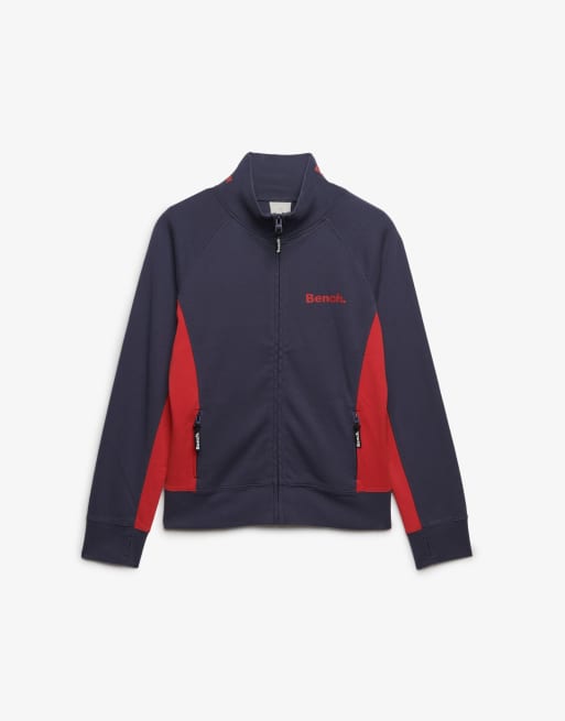 Bench x Superdry & Co High neck contrast track top in crt navy/ scarlet, 5 of 5