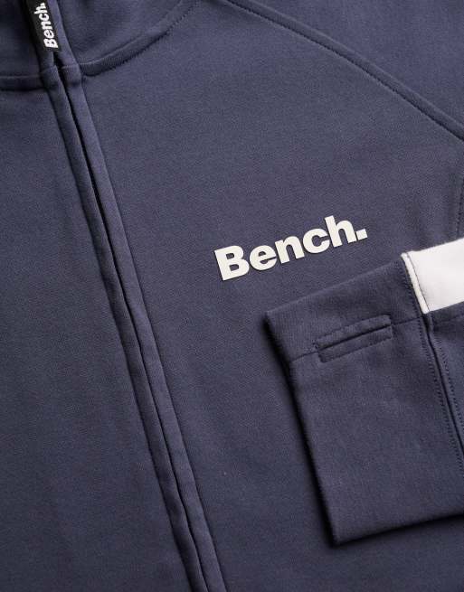Bench x Superdry & Co High neck contrast track top in crt navy/ white, 2 of 5